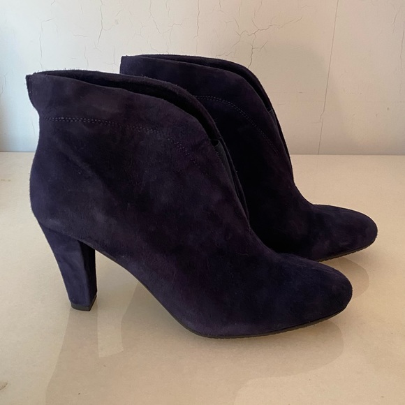 Navy Suede Ankle Boots 